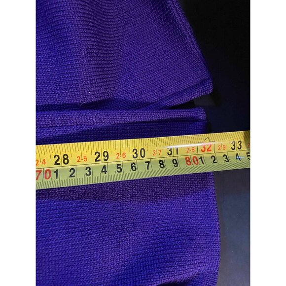 St John Sweater Marie Gray Purple Womens 10 Colorblock Cardigan - Picture 8 of 9